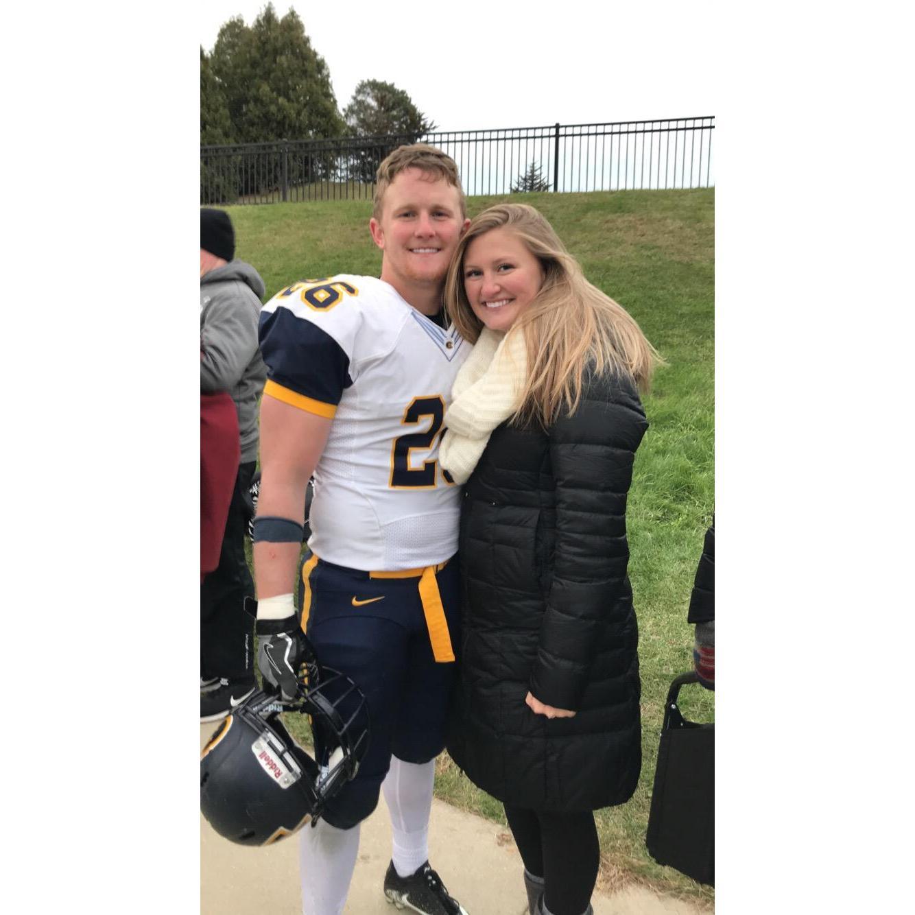 Ross' last football game playing for UWEC