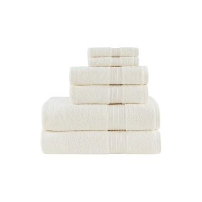 Organic 6pc Cotton Bath Towel Set Ivory (30x54")