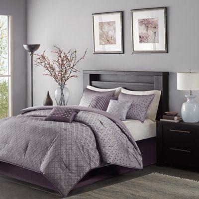 Madison Park Biloxi 7-Piece King Comforter Set in Purple