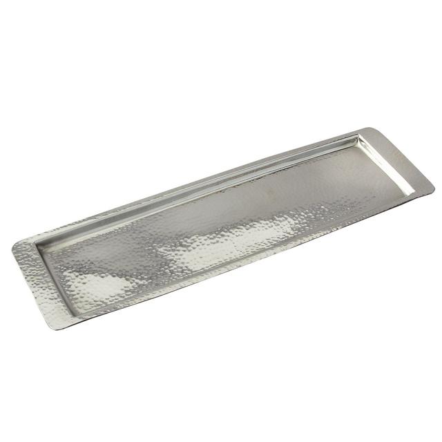 Stainless Steel Hammered Rectangular Tray, Silver