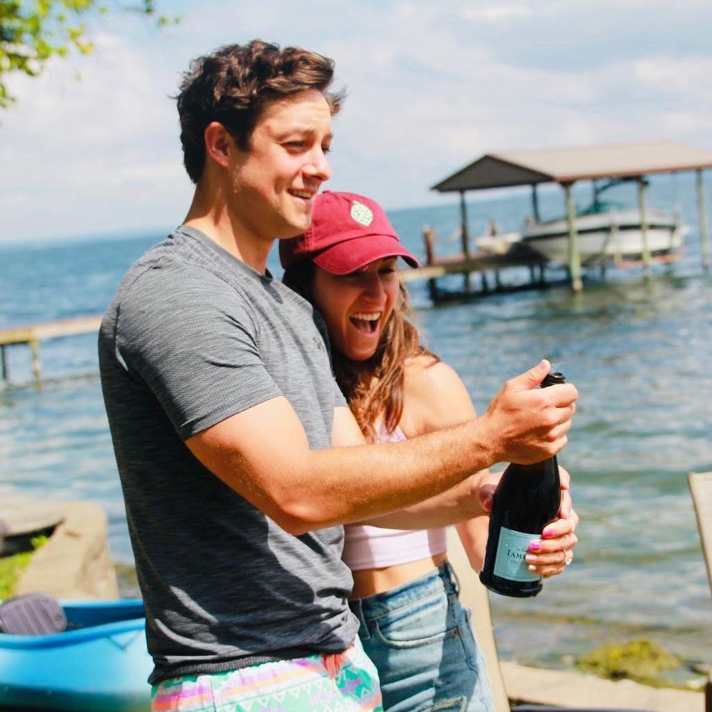 Moments after he popped the question!