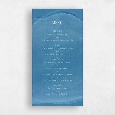 Cobalt, Blue Wedding Menu - Balla
