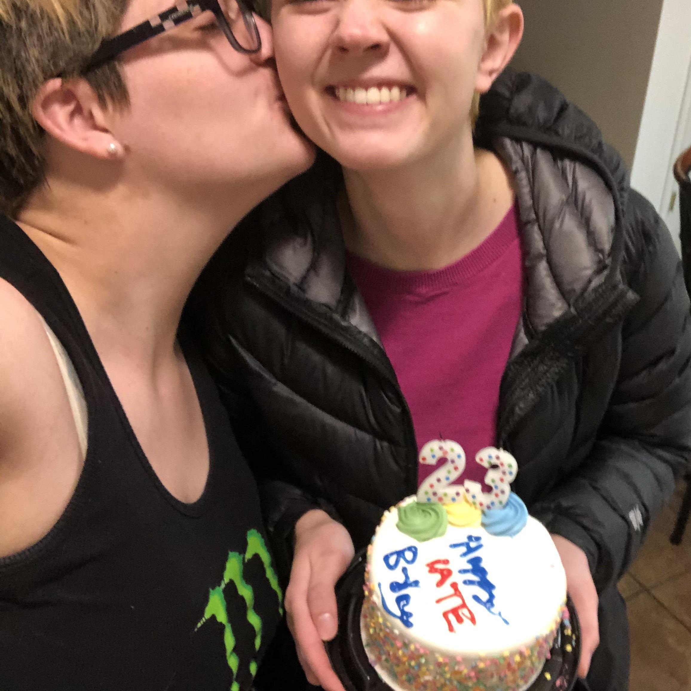 Grey's sweet late birthday cake for me