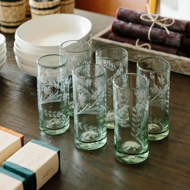 Etched Drinking Glass - Tall