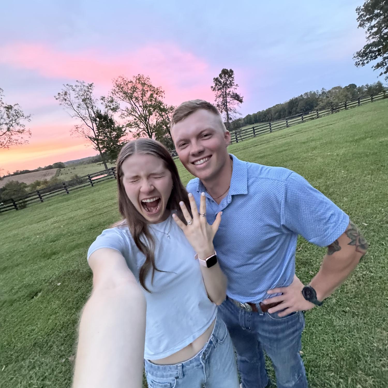 09.2025 ~ Seconds AFTER Caleb proposed…clearly he feels the relief