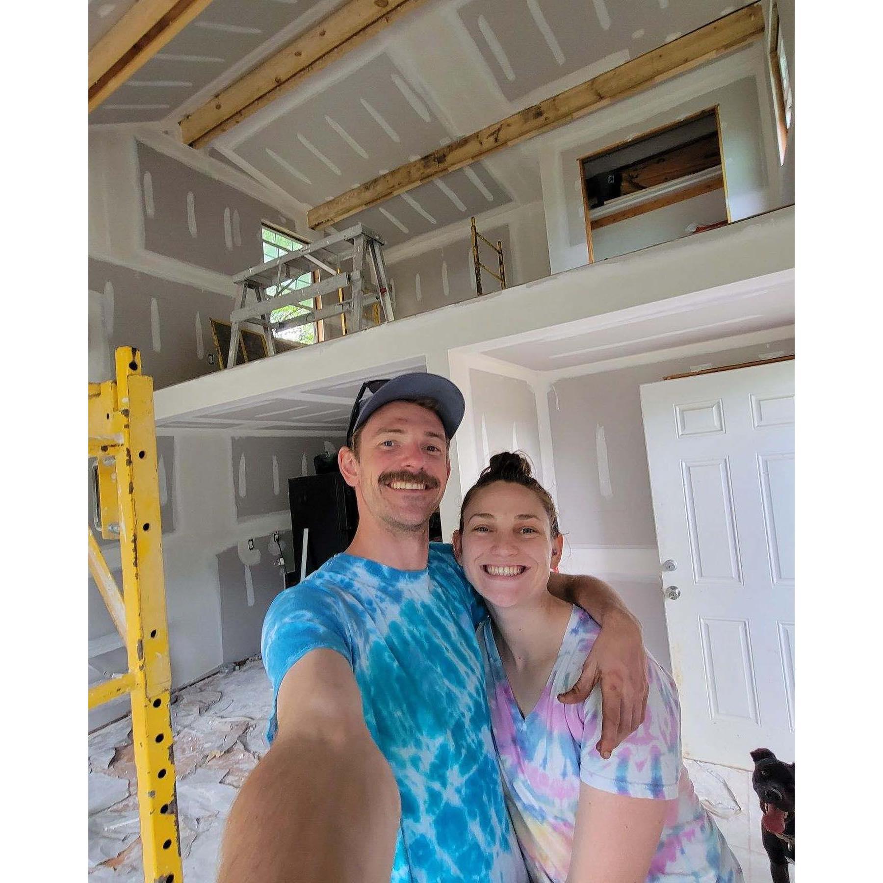 4.2022 Midway through renovating the cabin. We have walls!