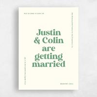 Green Wedding Wedding Shower Invitation - Arezzo Portrait