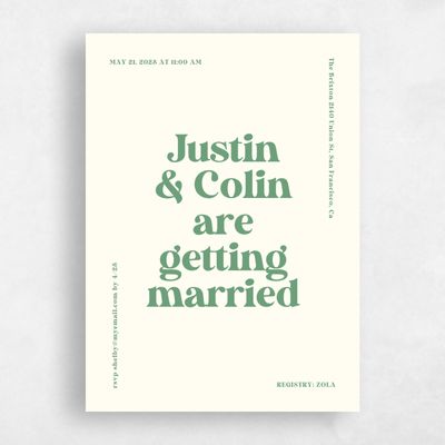 Green Portrait Wedding Wedding Shower Invitation - Arezzo Portrait