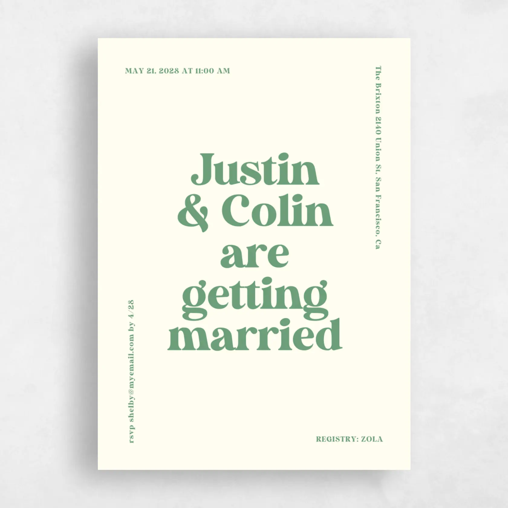 Wedding Shower Invitation - Arezzo Portrait preview