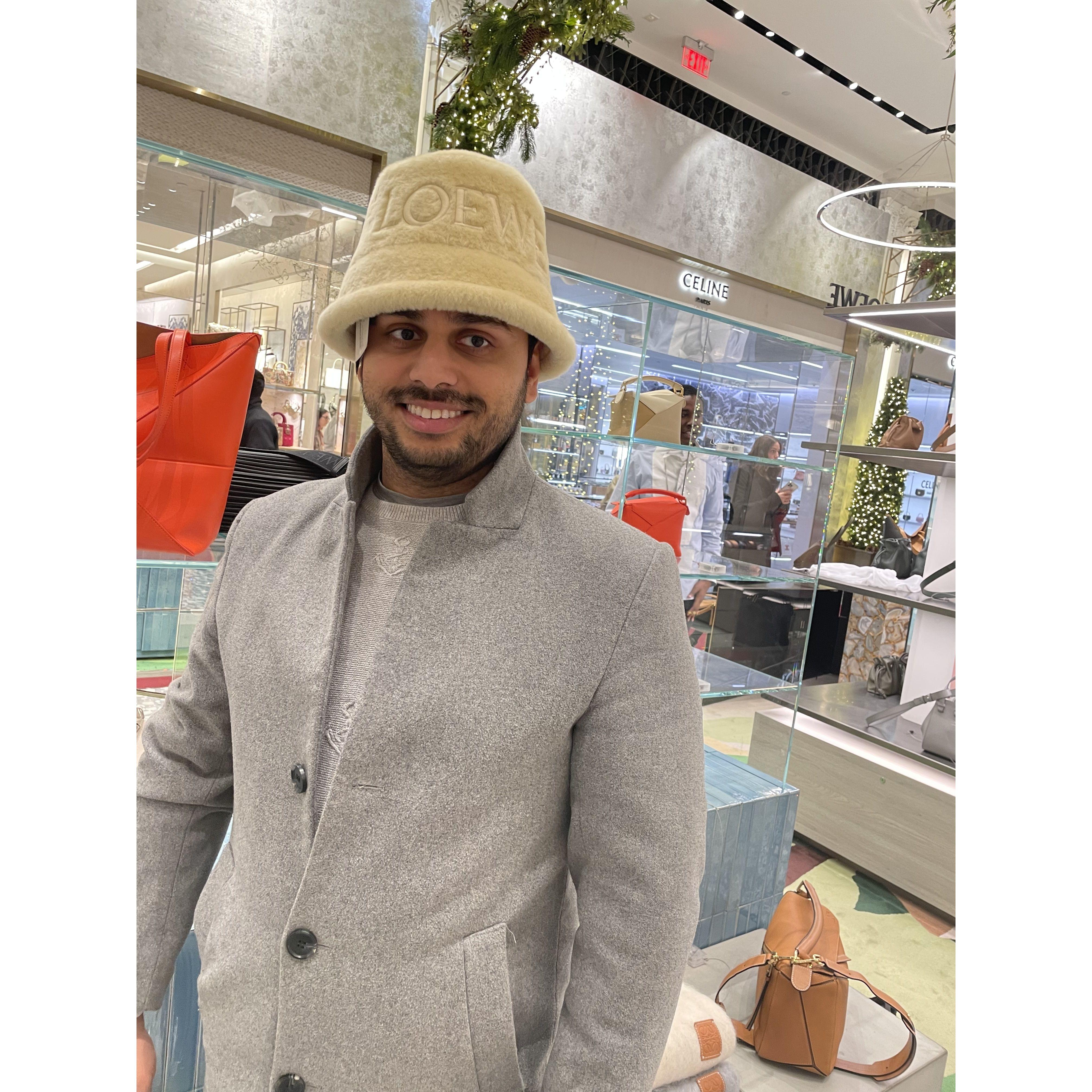 Aman has always had incredible fashion sense. In case you're wondering, we did not buy this bucket hat