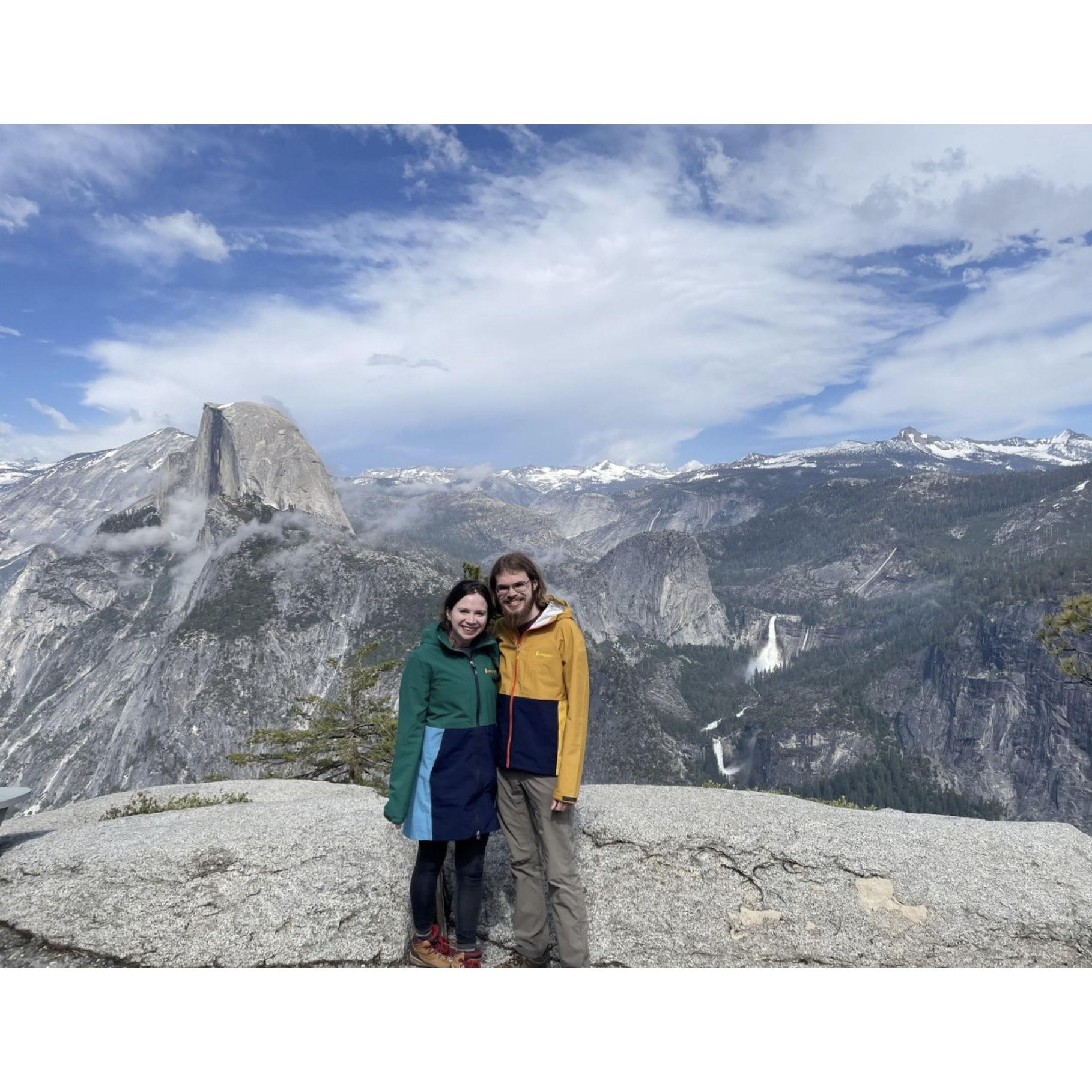 Day 1 in Yosemite: a 13.3-mile hike gaining—and then losing—3,200 feet of elevation in 12 hours. Glacier Point was worth it though!