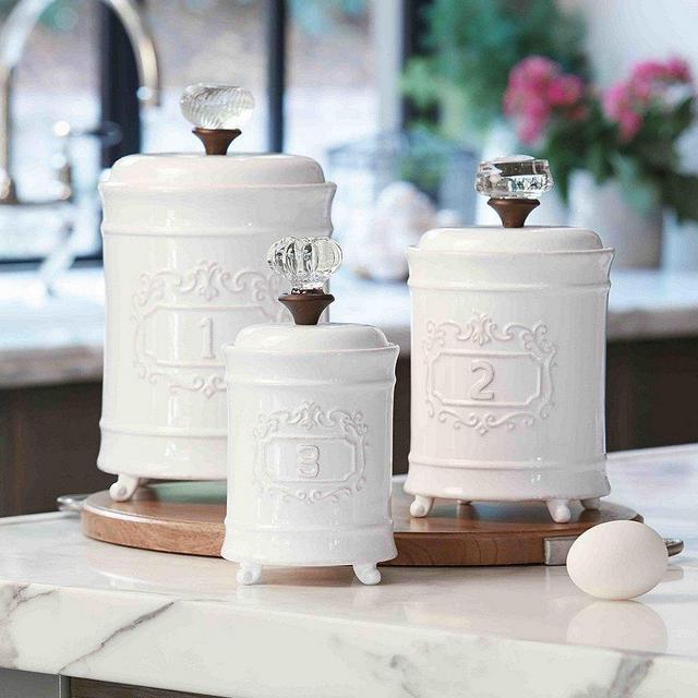 Mud Pie 3-Piece Farmhouse Circa Vintage Doorknob Canister Set