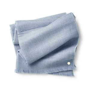Heather Blue and Charcoal Blue Baby Alpaca Throw Blanket