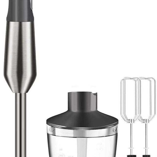 Gavasto 800W Immersion Blender Hand Blender Scratch-Resistant Hand Mixer with 15 Speeds, Turbo Mode, Copper Motor, Stainless Steel Smart Stick, Includes Egg Beaters and Chopper/Food Processor
