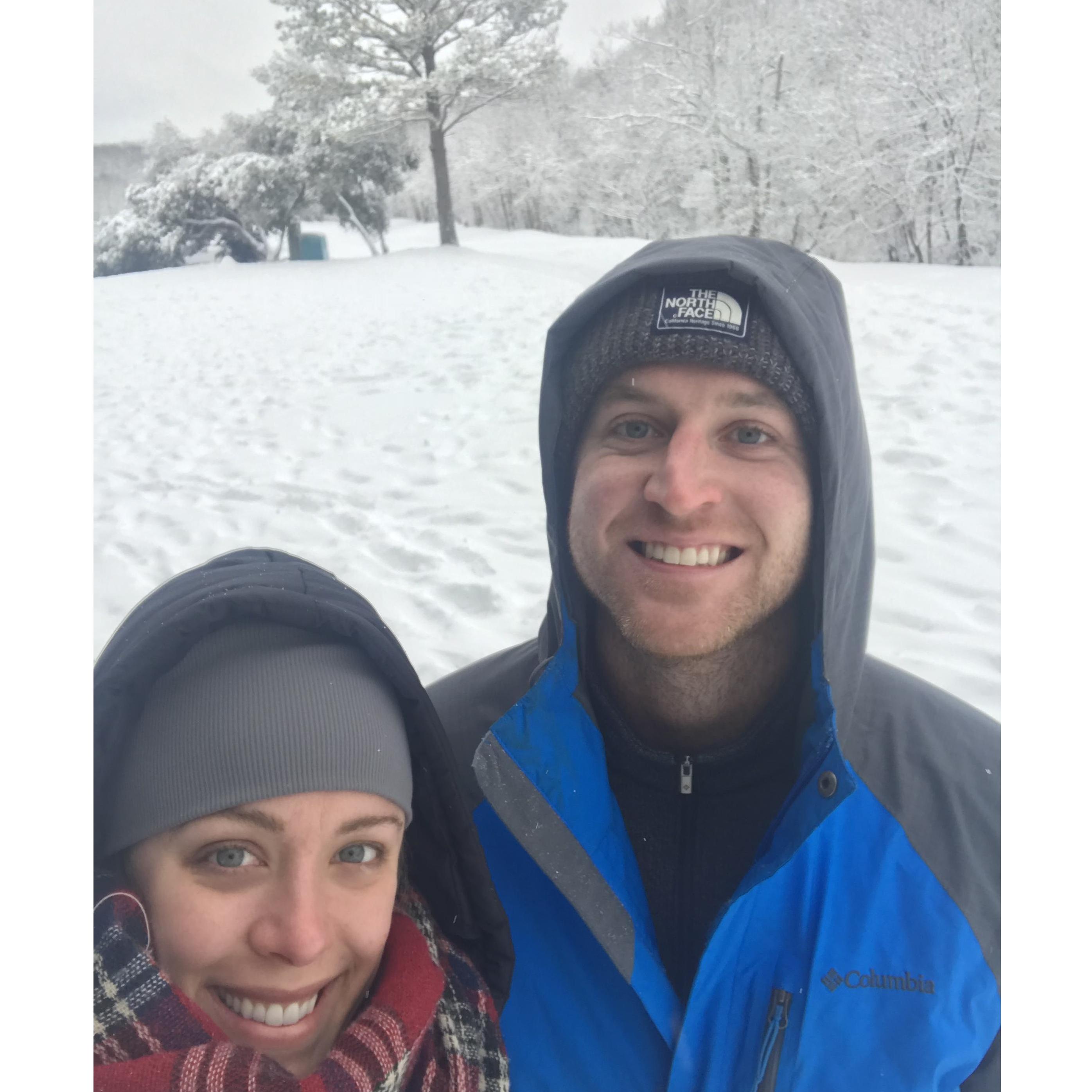 It never snows in Charlotte, but when it does, we walk around in it and take pictures