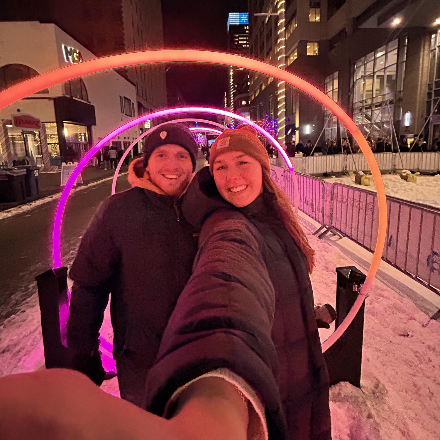 Our first pic together, on our third date- 6 hours long at the Christmas festivals downtown!