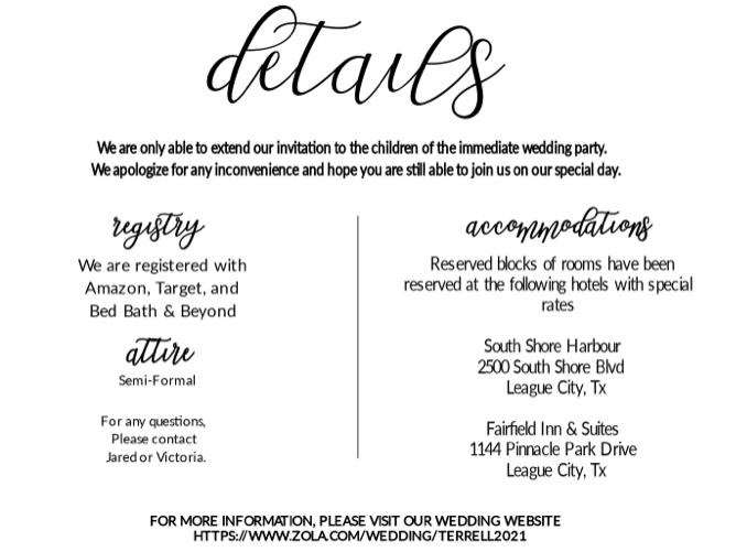 The Wedding Website of Victoria Oliver and Jared Terrell