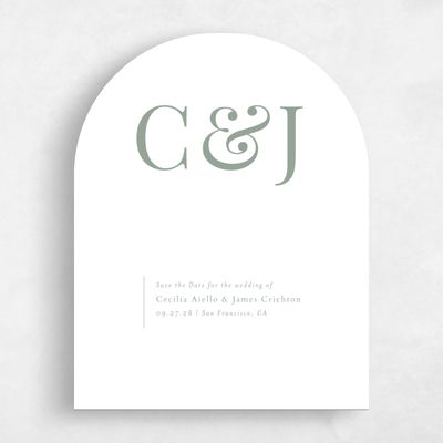 Green Arch Wedding Save the Date - Brunswick Portrait