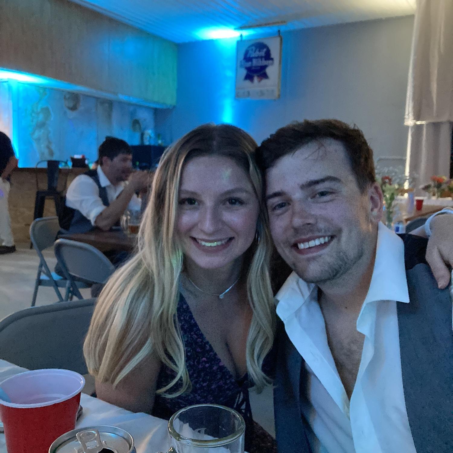 Our first picture together at Ben’s friend’s wedding! 6.3.2023