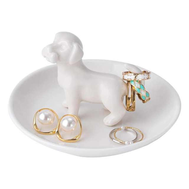 Zhuboji Dog Mom Gifts for Women, Dog Ring Holder Jewelry Dish, Gifts for Dog Lovers Birthday Christmas Mothers Day