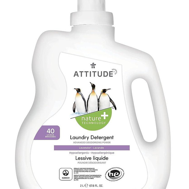 ATTITUDE Laundry Detergent, Plant and Mineral-Based Formula, He, Vegan and Cruelty-free Washing Machine and Household Products, Lavender, 40 Loads 67.6 Fl Oz