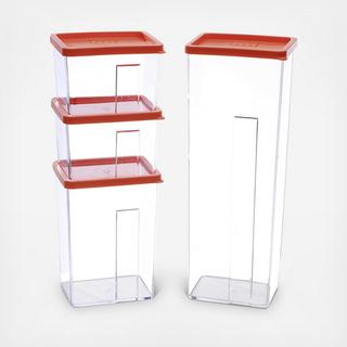 StackSmart 9-Piece Stackable Food Storage Container Set with Pour Spout Lid