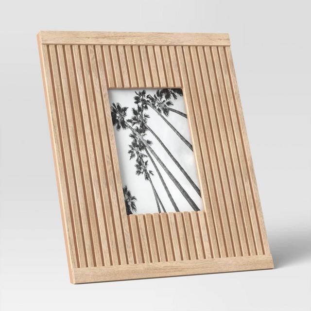 Wood Fluted Frame with Slats Natural - Threshold™