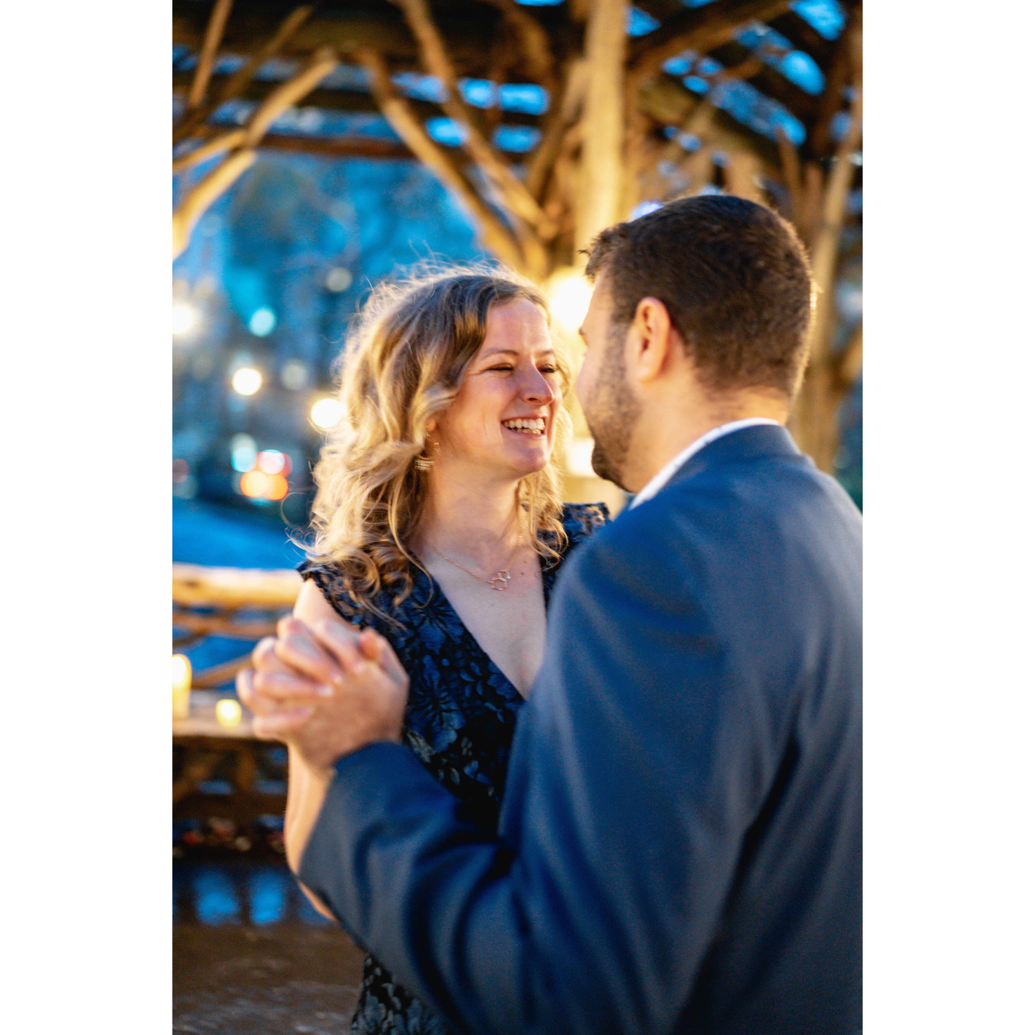 After his proposal, JP surprised Lindsey by having both of their families meet them at Monte's Trattoria, the restaurant where they had their first date.