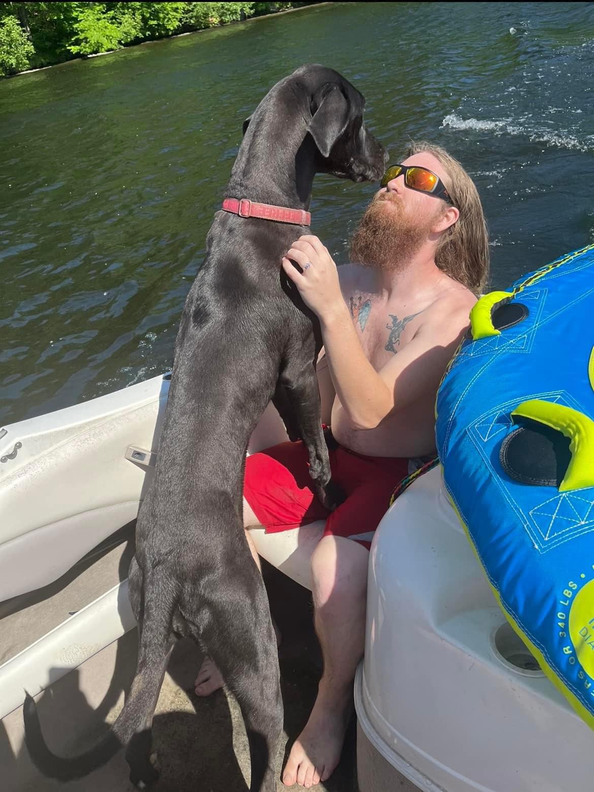 Christian and their dog Medusa