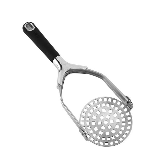 Cook With Color Folding Hand Held Potato Masher - Professional Collapsible Stainless Steel with Long Comfort Handles Food Masher - Great for Potatoes, Beans, Vegetable, Fruits, Avocado, Meat