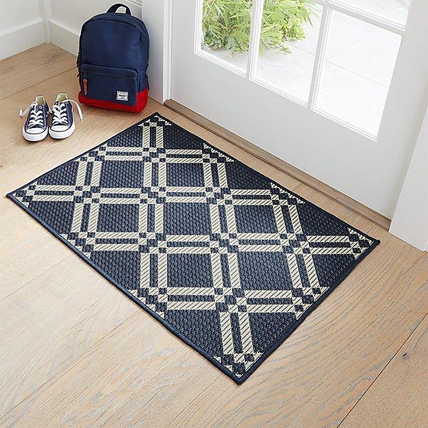 Silas Indoor/Outdoor Indigo Trellis Rug 2'x3'
