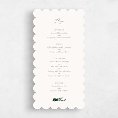 Beige Scalloped Wedding Menu - Stanley