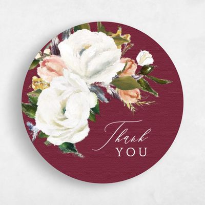 Burgundy, Red Wedding Sticker - Octavia