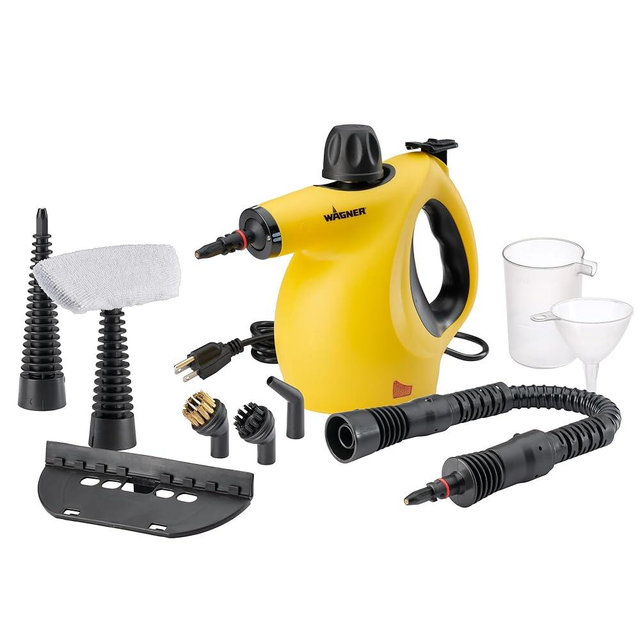 Wagner 2460111 505e Handheld Steam Cleaner, Multi-purpose Steamer, 11 Attachments, Chemical-Free Cleaning, Pet and Kid Safe