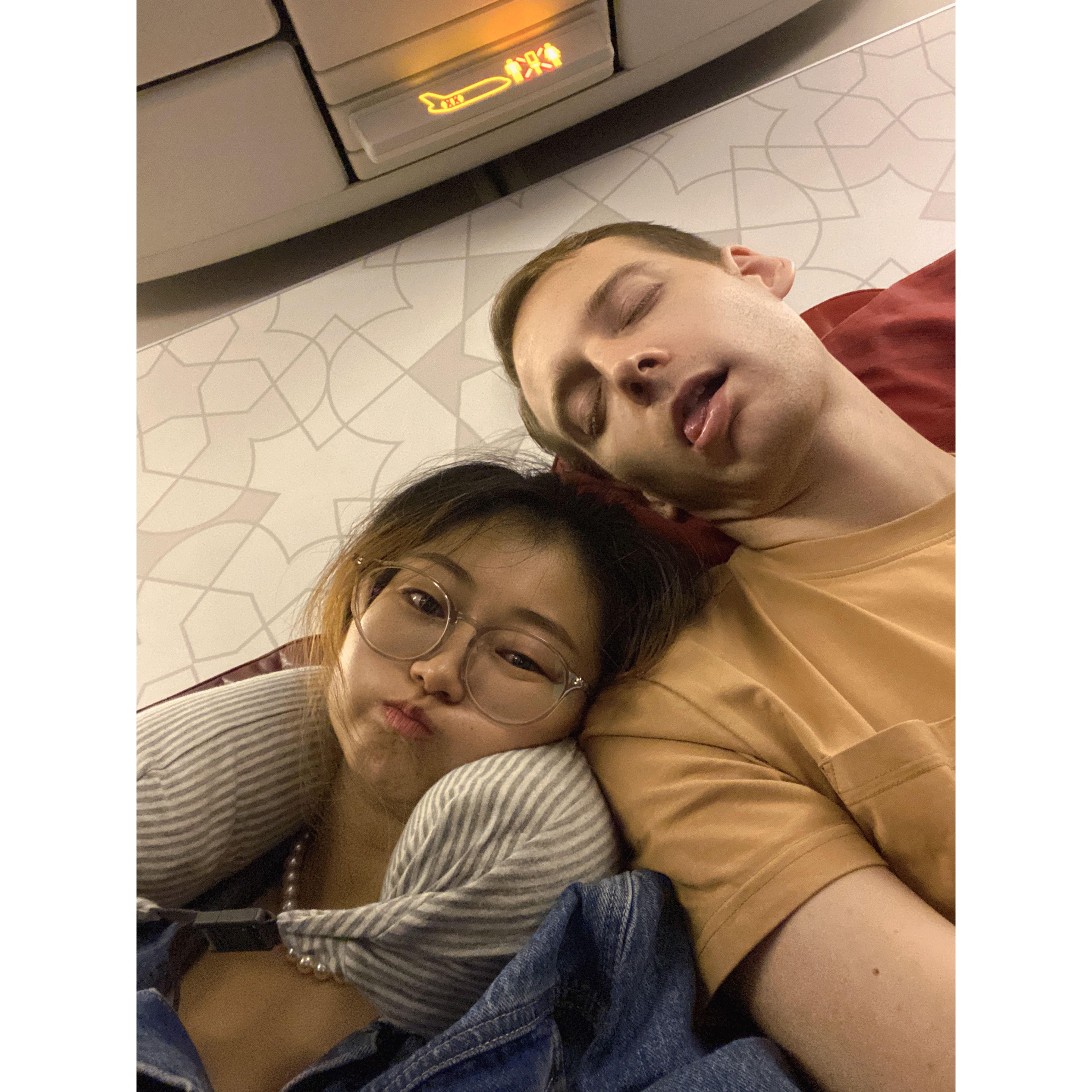 On the flight to Italy