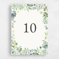 Green Wedding Table Number - Cricket