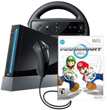 Wii Console with Mario Kart Wii Bundle - Black