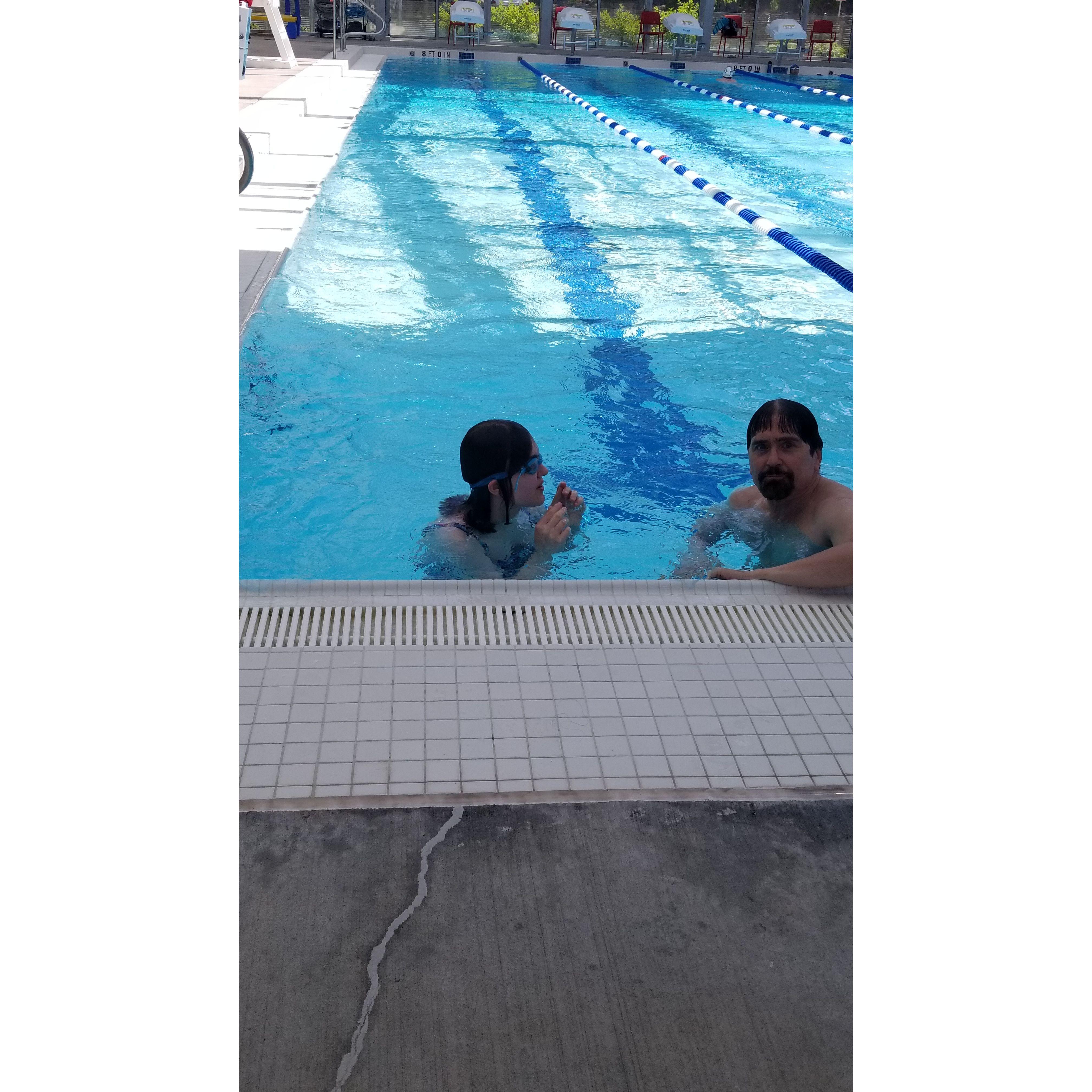 Jon and Katie at the pool...