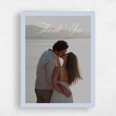 Blue Bordered Wedding Thank You - Laroque Photo