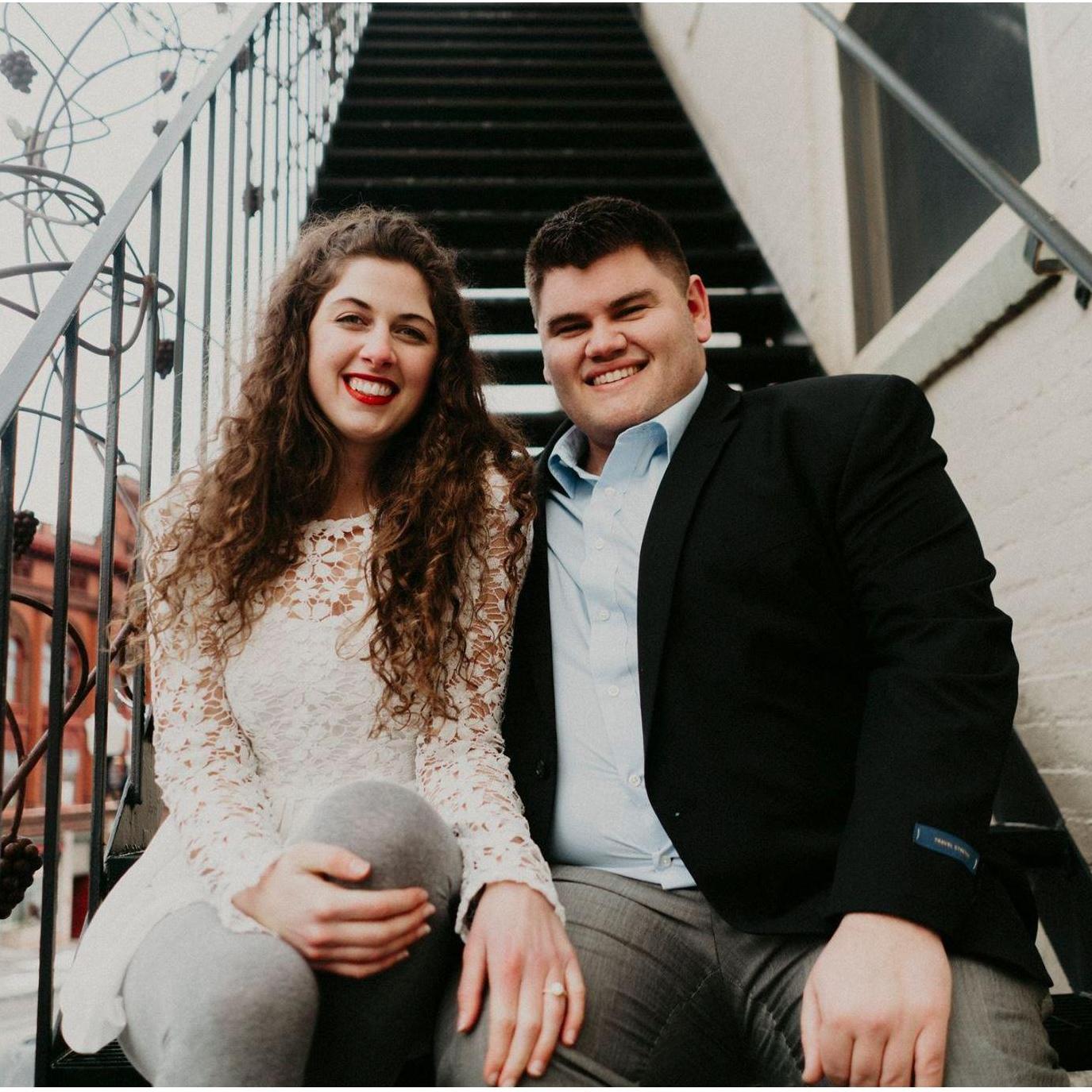 Engagement Photos in downtown Geneva, "where it all happened."