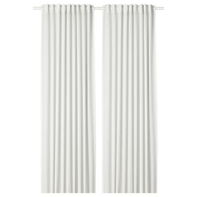 HILJA Curtains, 1 pair, white, 57x118 "Show measurements specifications