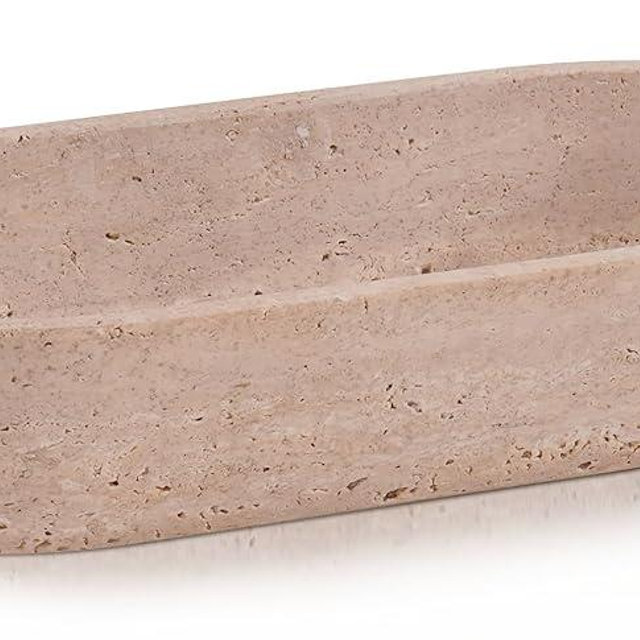 Radicaln Marble Dough Bowl 10" Inches Travertine Handmade Key Bowl For Dining Table Décor, Ideal Decorative Bowl for Farmhouse Décor
