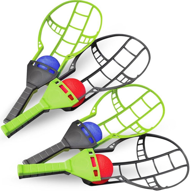 Liberty Imports Trackball Sport Chuck and Catch Ball - Player Lacrosse Racket Toy Classic Backyard Game Set Outdoor Play for Kids & Adults