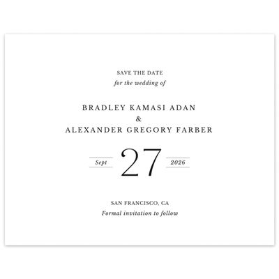 White Wedding Digital Save the Date - Andros Landscape