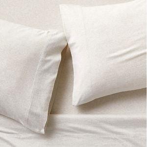 Size FULL Oatmeal Brown Cozysoft Organic Cotton Jersey Sheet Set + Reviews | Crate & Barrel