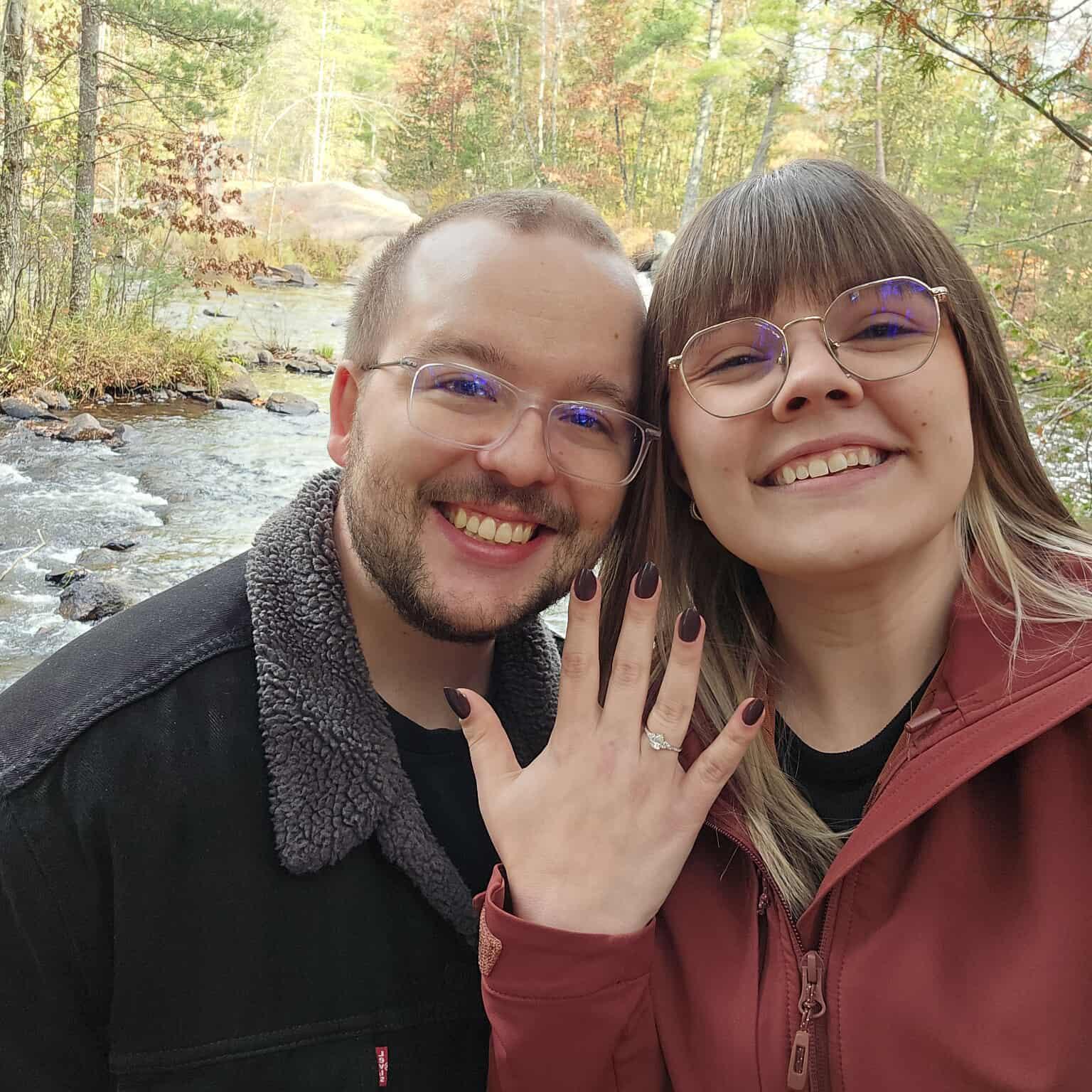 Zac proposed on October 25th, 2025 at Dave's Falls
