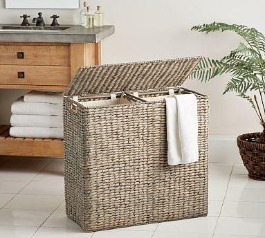 Seagrass Divided Hamper with Liner, Charleston