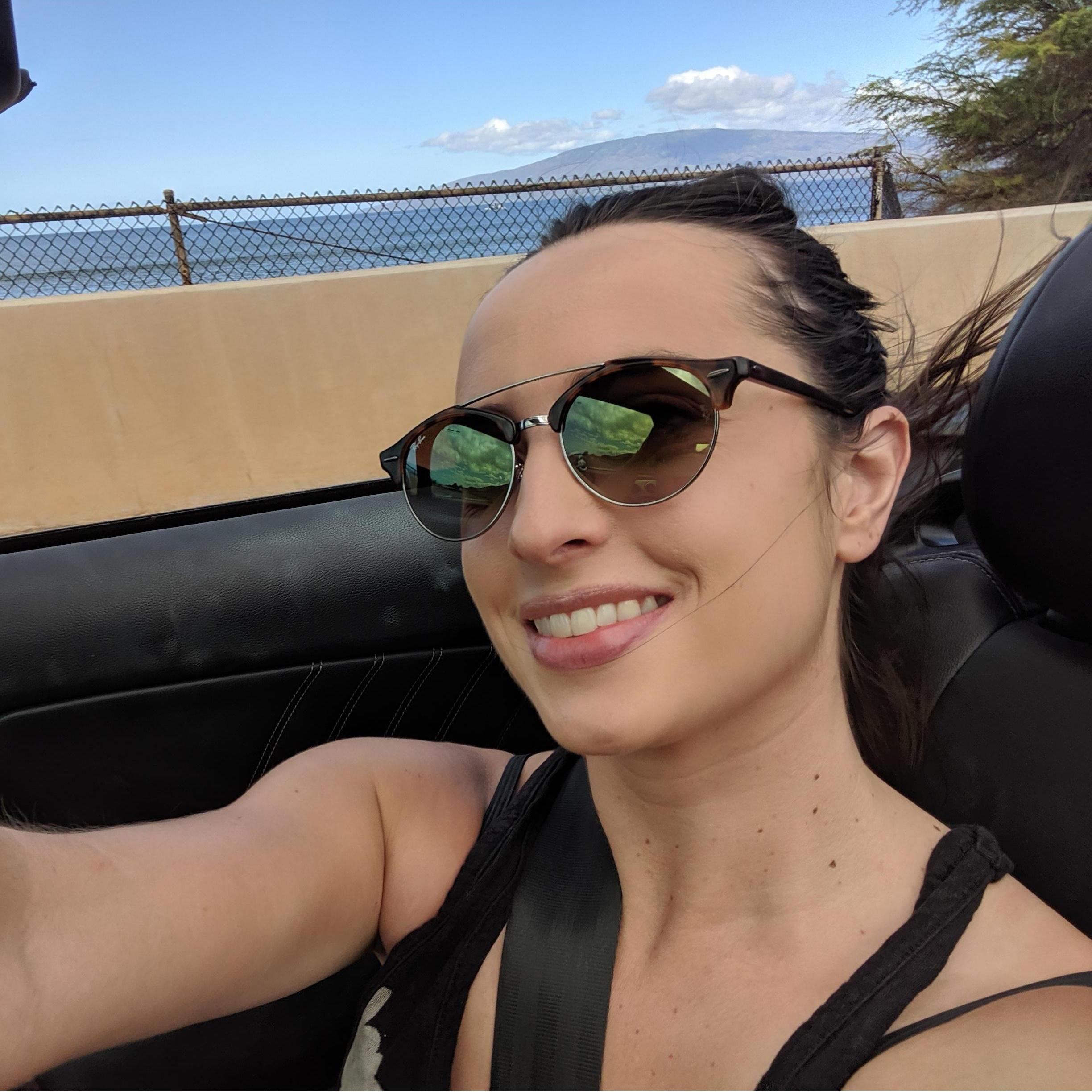 Riding with the top down in Maui, Hawaii