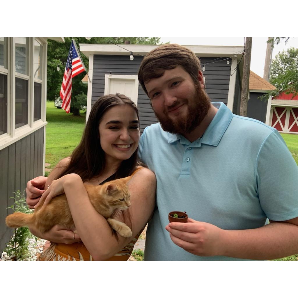 Quick pit stop at Jacob and Aleya's wedding to bother the cats... on brand.