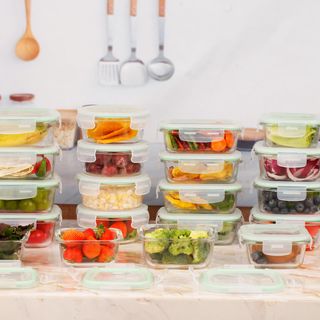 40-Piece Glass Storage Container Set with Silicone Lid